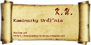 Kaminszky Uránia névjegykártya